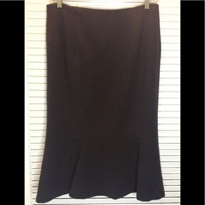 NWT R LAUREN TRUMPET BROWN TWEED SKIRT SZ 12